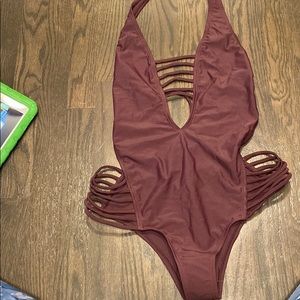 TOBI deep purple bathing suit